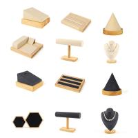 Ring Pendant Jewelry Display Holder Necklace Showcase Bust Earring Pendant Stand Organizer Bamboo Base and Microfiber Cloth