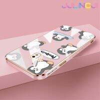 Jjlingji เคสปลอกสำหรับ Samsung J7โปร J7 2018 J7 2017ลายการ์ตูนเพนกวินใหม่พื้นผิวขอบตารางกรอบชุบซิลิกาเจลนิ่มเคสมือถือกันกระแทกทั้งหมดรวมเลนส์กล้องถ่ายรูปฝาครอบป้องกัน