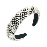 B Luxury Pearl Rhinestone Sponge Headband Fashion Hair Accessories For Women Trendy Party Wide Side Hairband Hair Band Girl New