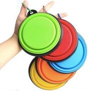 Bát Du Lịch Gấp Gọn Cho Chó Mèo Thú Cưng Bát Silicone Hộp Đựng Thức Ăn Cho