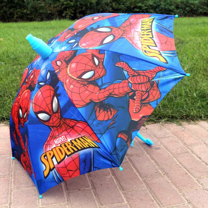 Spider man children's umbrella kindergarten cartoon cute primary school  boys and girls children semi-automatic safety long handle medium | Lazada PH