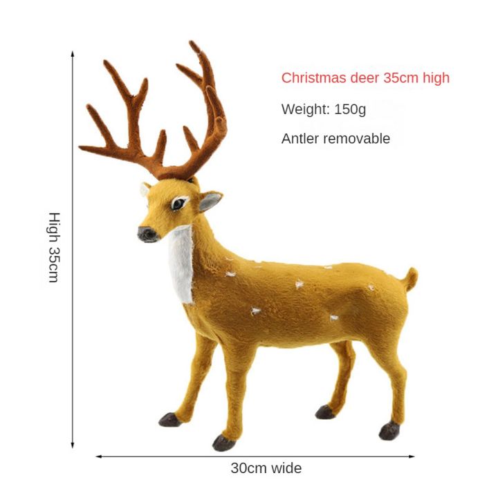 favormax-กวางเอลก์จำลองกวางเอลก์ตุ๊กตาสร้างสรรค์ของขวัญคริสต์มาสกวางเครื่องประดับของประดับตกแต่งหน้าต่างโรงแรมคริสต์มาสกวาง