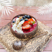 ชามสมูทตี้พร้อมช้อน - coconut bowl (Size L) and soup spoon