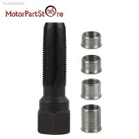 ㍿♤ 14mm Cylinder Head Rethread Kit Spark Plug Thread Repair Tool M14 x 1.25 Helicoil Reamer Tap with 4 Inserts