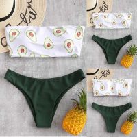 【JH】 Waist Strapless Swimwear Swimsuit Padded Bathing Monokin Color