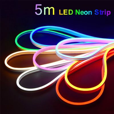Neon Light Strip LED Flexible Silicone Set 2835 5M 600 Lights Embedded Linear Flexible Light Strip for Ndoors Outdoors Bedroom LED Strip Lighting