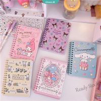 【Ready Stock】 ☋ C13 Kawaii Sanrio Kuromi My Melody Cinnamoroll Cute Cartoon Portable Notepad A6 Color Coil Hand Account Diary Stationery Gift [GM]