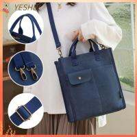 YESHE สีบริสุทธิ์ กระเป๋าแบบสะพายไหล่ จุได้มาก ผ้าใบแคนวาส กระเป๋า Crossbody ความสะดวกสบาย กระเป๋าหลายช่อง กระเป๋าโท้ทธุรกิจ ทำงานได้อย่างยอดเยี่ยม