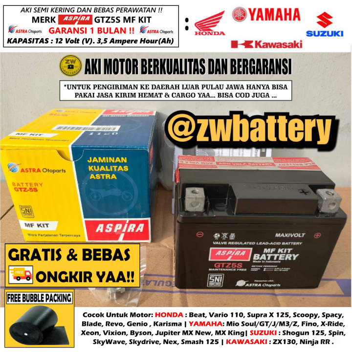 Aki Motor Suzuki Nex, Address, Hayate, Spin, Skydrive, Shogun 125 GTZ5S