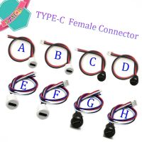 1Pcs TYPE-C female type C waterproof female connector Jack  4 Pin white black high current charging socket With PH2.0 type USB