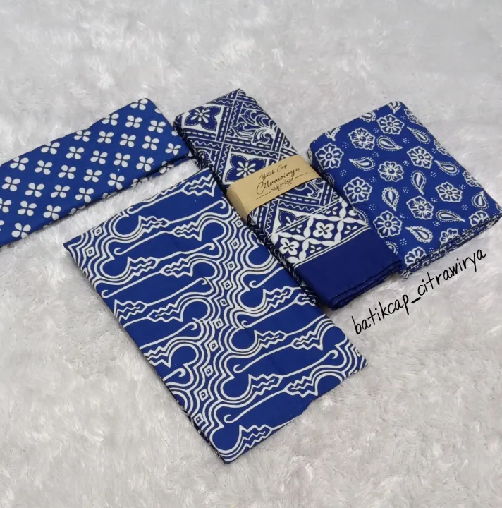 Kain Batik Cap Garutan Warna Biru Part Lazada Indonesia