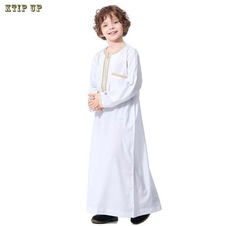 Muslim Boys Jubba Thobe Middle East Arabic Kids Abaya Long Dress ...