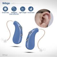 Britzgo เครื่องช่วยฟังหูหนวก,สีฟ้ามินิไร้สายที่มองไม่เห็นลดเสียงรบกวนดิจิตอล USB ชาร์จการสูญเสียการได้ยินเครื่องขยายเสียงเสียง