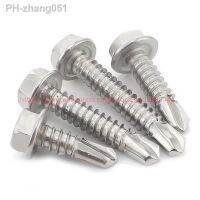 2/10Pcs 410 Stainless Steel Outer Hexagon Self-drilling Screw Tapping Screws