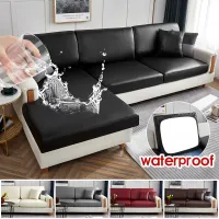 Waterproof Cushion Covers Stretch Couch Slipcover PU Leather Sofa Seat Cushion Slipcover Replacement for Furniture Protector