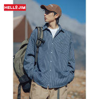 HELLO JIM แขนยาวเสื้อผู้ชาย Denim ผ้าเสื้อเชิ้ตมีลายเสื้อขนาดใหญ่ผู้ชาย2023สไตล์ใหม่100% เสื้อผ้าฝ้าย K1732