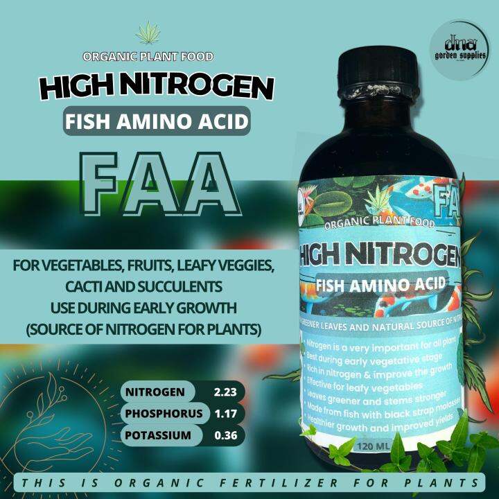 DNA HIGH NITROGEN / FISH AMINO ACID / FAA ORGANIC FERTILIZER FOR PLANTS