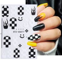 【YF】❄๑  Checkerboard Stickers Sliders Manicure French Decals LASTZCS076-077