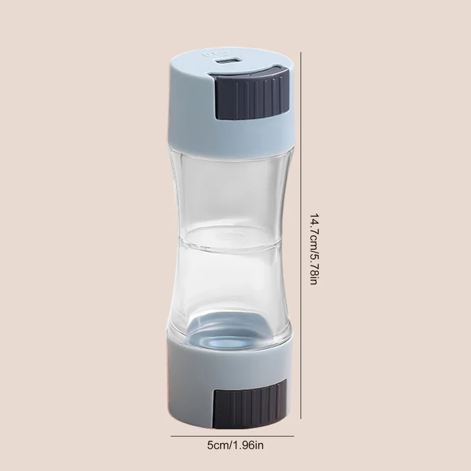 1pc Salt Control Bottle Push Button Quantitative Seasoning Jar Glass  Condiment Dispenser With 0.5g Adjustable Shaker Lid For Kitchen