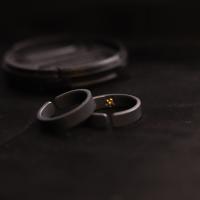 Secret love couple ring retro old fashioned personality creative open ring long-distance love gift split golden plum blossom pair ring