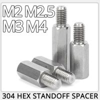 M2.5 M3 M4 M5 M6 M8 304 Stainless Steel Hex Standoff Spacer Stud Board Threaded Pillar PC Screw Set PCB Motherboard Hexagon Bolt