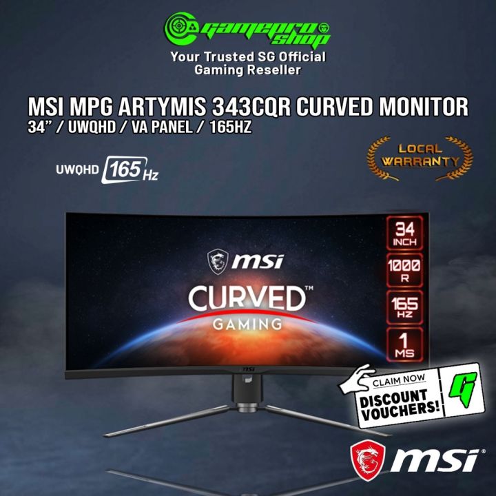 MSI MPG ARTYMIS CQR Ultrawide Gaming Monitor Inch Curved WQHD Hz Ms HDR Y