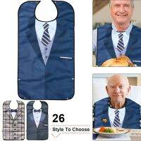 1Pcs Waterproof Adult Bibs for Eating Washable Apron Reusable Clothing Protector with Crumb Catcher For Elderly Men Women Senior Aprons