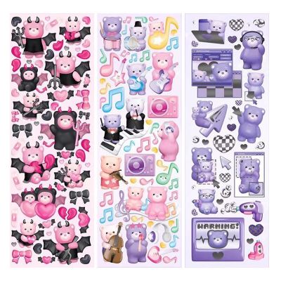 Cute Bear Stickers Scrapbooking Hand Account Sticker Creative Mobile Phone Cute Decoration Material Stationery School Supplies