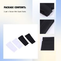 2Pairs Soccer Shin Guard Socks Breathable Soccer Shin Guard Sleeves Shin Pads Holder for Kicking Ball Running Cycling