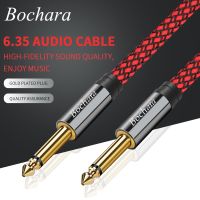 【HOT】 Bochara 6.35mm Guitar instrument Cable 1/4  39;  39; Jack 6.35mm TS OFC Audio Cable Foil Braided Shielded 2m 3m 5m 10m