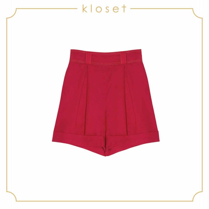 kloset-design-summer-lover-high-waist-shorts-rs20-p003-กางเกงผ้าลินิน-กางเกงขาสั้น-กางเกงขาสั้นแฟชั่น