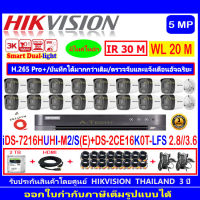 HIKVISION ColorVu IR 3K รุ่น DS-2CE16K0T-LFS 2.8//3.6(16)+DVR DVR iDS-7216HUHI-M2/S(E)(1)+ชุด 2TB//4TB FUSET