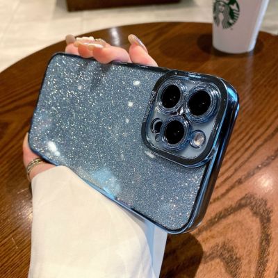 【CC】 Luxury Plating Glitter Silicone iPhone 14 13 12 X XR XS 7 8 SE2022 Soft Cover