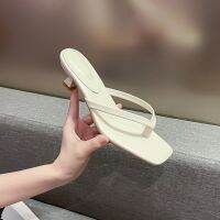 【CC】♗ﺴ♂  Womens Med Heel Pinch Slippers Sandals with Narrow Band and Mules Flip Flops Shoes