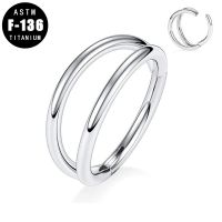 ASTM F136 Titanium Hinged Segment Hoop Ring Separating Double Lined Nose Ring Clicker Lip Earrings Helix Nose Piercing Jewelry