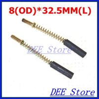 ‘；【=- 2Pcs 8Mm(OD)*32.5Mm(L) Round Cylindrical Motor Carbon Brushes Power Tool Hand Drill Hammer Saw Grinder Electric Motor