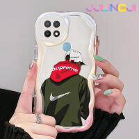 Jjlingji เคสสำหรับ OPPO A15 A35 A15s 4G เคสลายการ์ตูนแบ็กชาโดว์บอยเนื้อครีมกันกระแทกแบบใสนิ่มเคสมือถือเคสโปร่งใสลายกล้องถ่ายรูปที่สร้างสรรค์ซิลิกาเจลฝาครอบป้องกัน