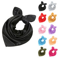 60cm square silk scarf solid color women outdoor headbands hair band wrist wraps elegant girls multifunctional scarf