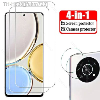 ❁✽  4in1 Full Cover For Huawei Honor X9 4G 5G Tempered Glass Protective Film Screen Protector 6.81  For Honor X 9 Safety Camera Lens