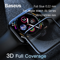 Baseus 0.22mm Thin 3D Full Cover Tempered Glass For Apple Watch 38/42/40/44 mm  Screen Protector 9H Coverage for Apple Watch Glass Film Full Glue กระจกกันรอยของแท้คุณภาพสูง กระจกนิรภัย ทนแรงกระแทก 9H