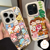 เคสนิ่มลายการ์ตูนเรื่องของเล่นอะนิเมะของครอบครัว Sanrio เคสลายมนุษย์ต่างดาวน่ารักใช้ได้กับ iPhone 7Plus 13 11 14 XR X 12 15 Pro Max 15 8 6S 7 6 Plus SE 2020 XS MAX