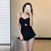 Swimsuit Womens Korean Ins Swimsuit Professional Wholesale Ruffled Solid Color Sexy Beauty Back Slimming Vacation