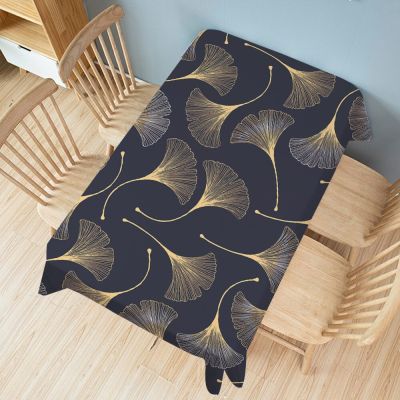 Ginkgo Plant Printed Waterproof Tablecloth for Table Home Decoration Rectangular Dining Table Cover Mantel Mesa Nappe De Table