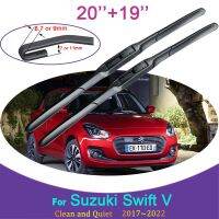 สำหรับ Suzuki Swift V 2017 2018 2019 2020 ~ 2022ไร้กรอบ Wiper Karet เงียบกันหิมะที่ปัดน้ำฝนกระจกหน้าหน้าอุปกรณ์เสริมรถยนต์