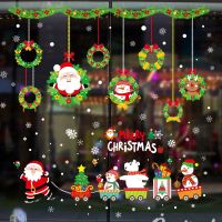 Decorations Clings Stickers Wall And Window Navidad Ornaments 2023 New Year Xmas Room