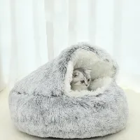 Bed Semi-enclosed Kennel Dog Bed Winter Warm Shell Litter Cat Bed Deep Sleep Portable Puppy Supplies