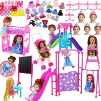 BJDBUS Doll Nursery Pretend Play Toys Baby Bed Chair Doll Furniture Clothes Shoes Accessories for Barbie Doll for Kelly DIY Toys