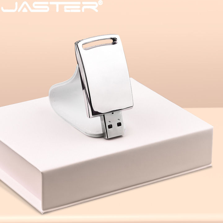 แฟลชไดรฟ์-usb-2-0-jaster-ขายดีไดรฟ์ปากกาแฟชั่นพิมพ์สี128gb-หนังสีขาว64gb-พร้อมกล่องของขวัญธุรกิจดิสก์-u