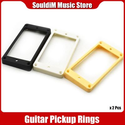 2pcs Guitar Humbucker Radian/Slanted Frame Mounting Ring Pickup Mounting Rings for LP Electric Guitar Parts Plastic 7*9mm Guitar Bass Accessories