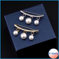 X-STARRY เครื่องประดับเสื้อผ้าแฟชั่นเรียบหรูสไตล์เกาหลีผู้หญิงหญิงสาวเข็มกลัดมุก